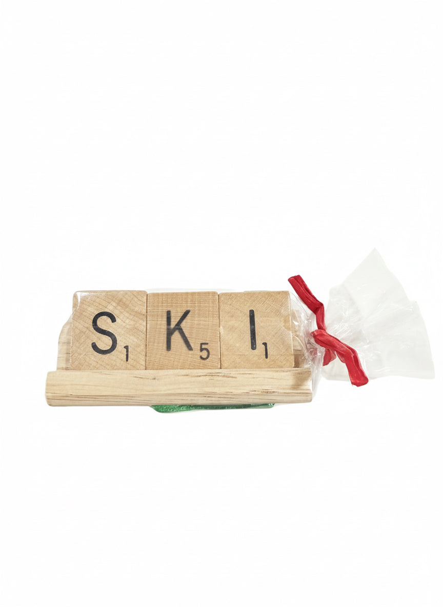 SKI Scrabble Ornament-Red Barn Collections