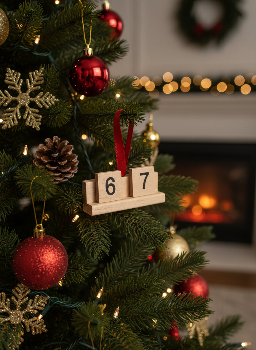 6 7 Scrabble Ornament-Red Barn Collections