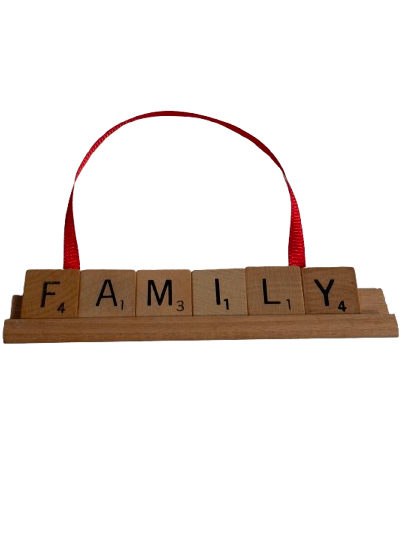 FAMILY Scrabble Ornament-Red Barn Collections