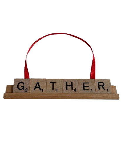 GATHER Scrabble Ornament-Red Barn Collections