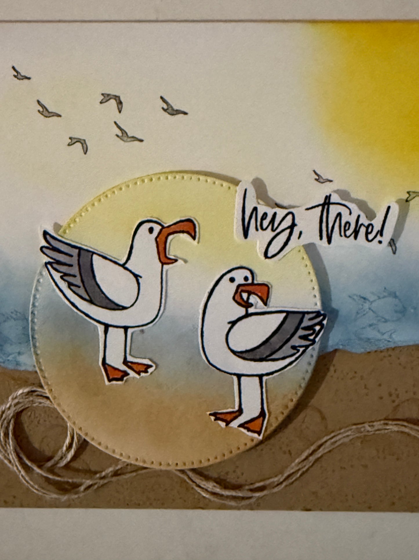 Hey There Seagulls - Handmade Card by Anne-Red Barn Collections