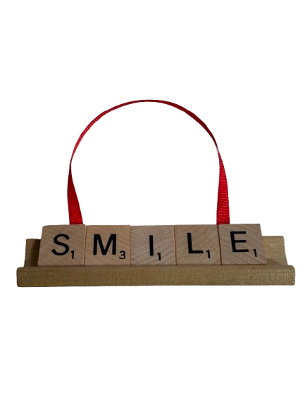 SMILE Scrabble Ornament-Red Barn Collections