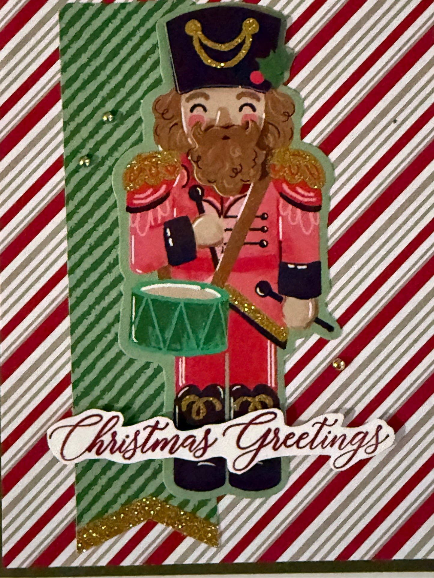 Nutcracker Greetings - Handcrafted Card By Anne-Red Barn Collections