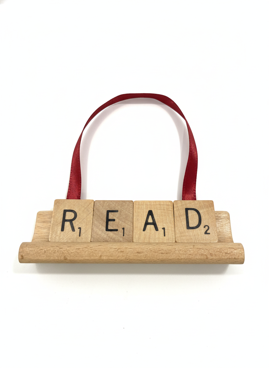 READ Scrabble Ornament-Red Barn Collections