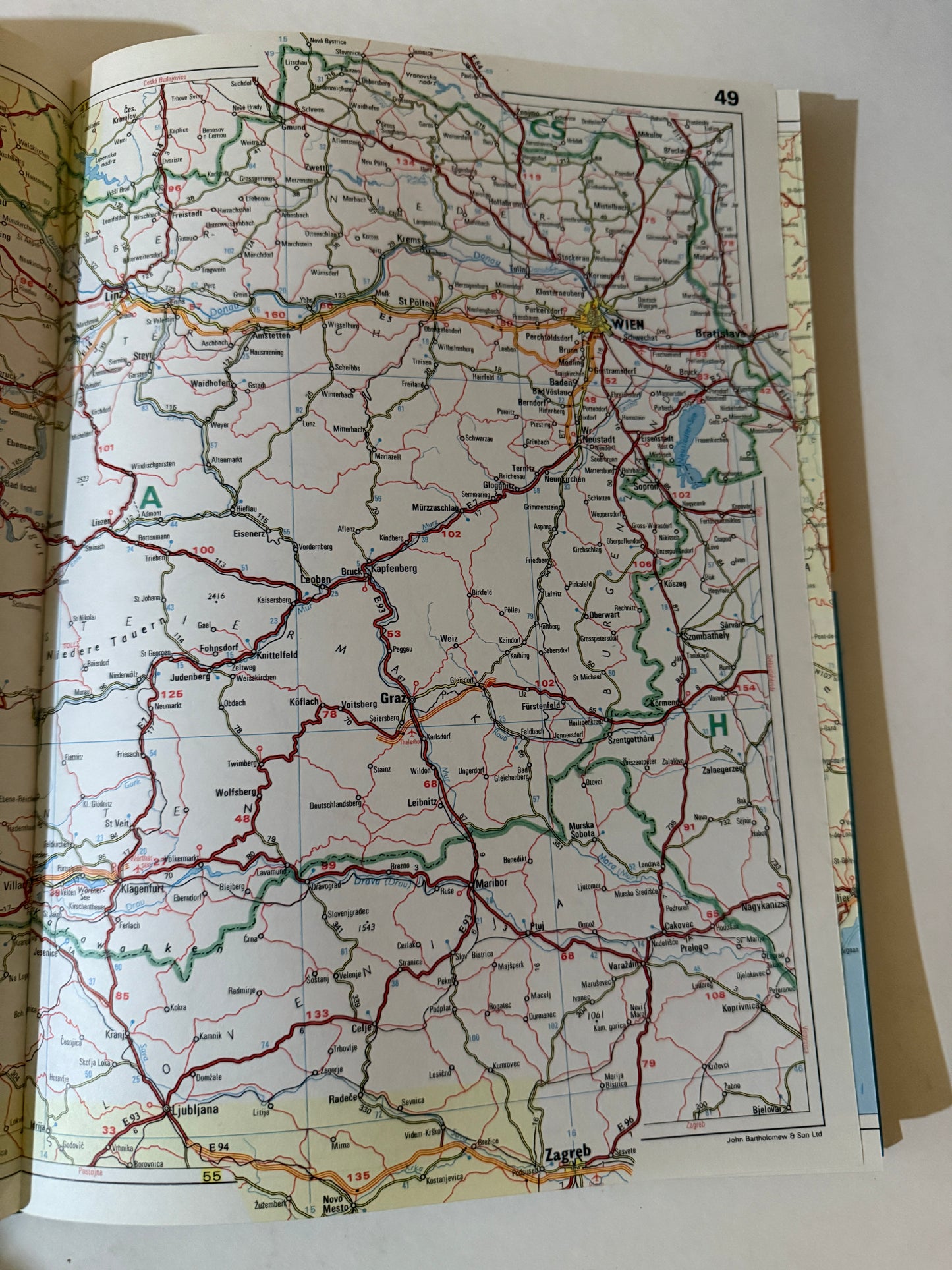 Road Atlas Europe (1970) – Handcrafted Travel Journal-Red Barn Collections