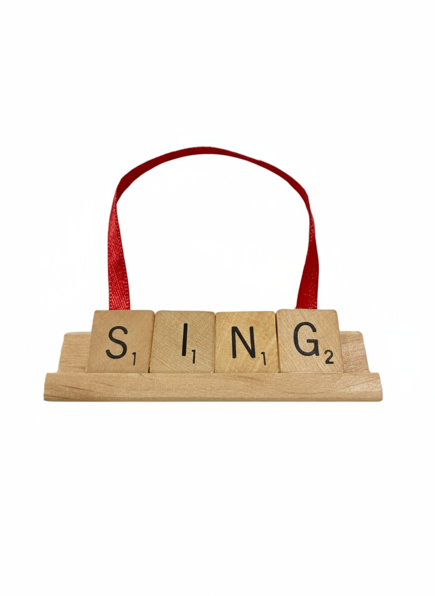 SING Scrabble Ornament-Red Barn Collections