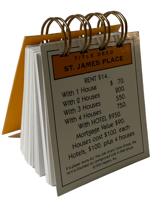 St. James Place Monopoly Mini Journal-Red Barn Collections