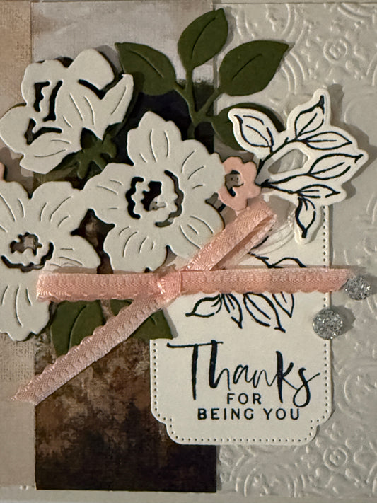 Thanks for Being You Greeting Card - Handmade Card by Anne-Red Barn Collections
