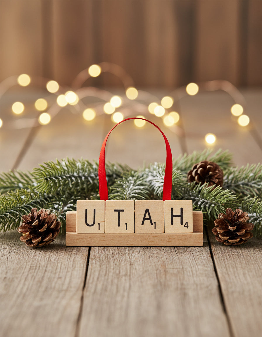UTAH Scrabble Ornament-Red Barn Collections