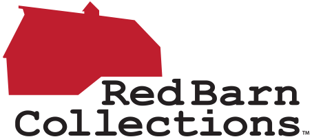 This is the logo for Red Barn Collections.  It is a red barn.  This company handcrafts artisan products that include journals and more.