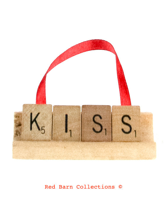 KISS Scrabble Ornament-Red Barn Collections