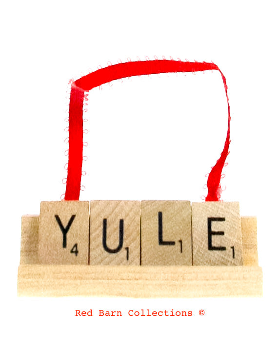 YULE Scrabble Ornament-Red Barn Collections