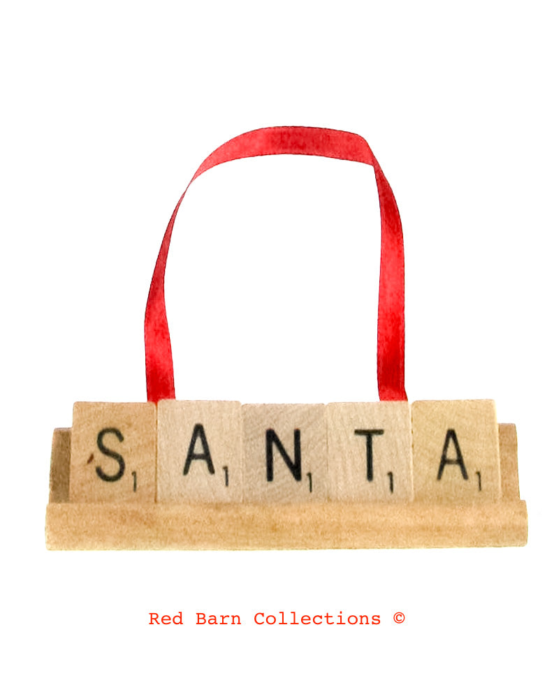 SANTA Scrabble Ornament-Red Barn Collections