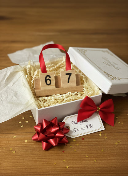 6 7 Scrabble Ornament-Red Barn Collections