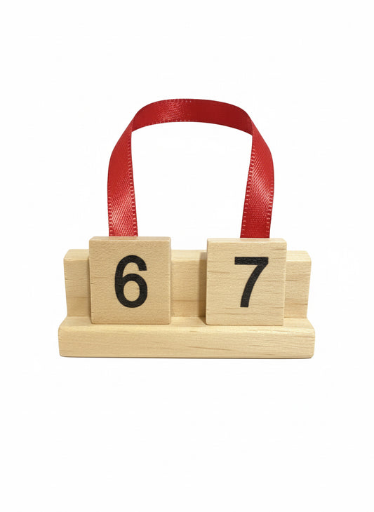 6 7 Scrabble Ornament-Red Barn Collections