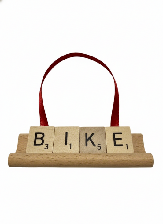 BIKE Scrabble Ornament-Red Barn Collections