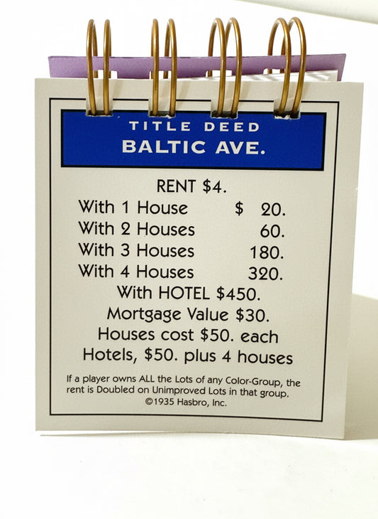 Baltic Avenue Monopoly Mini Journal-Red Barn Collections