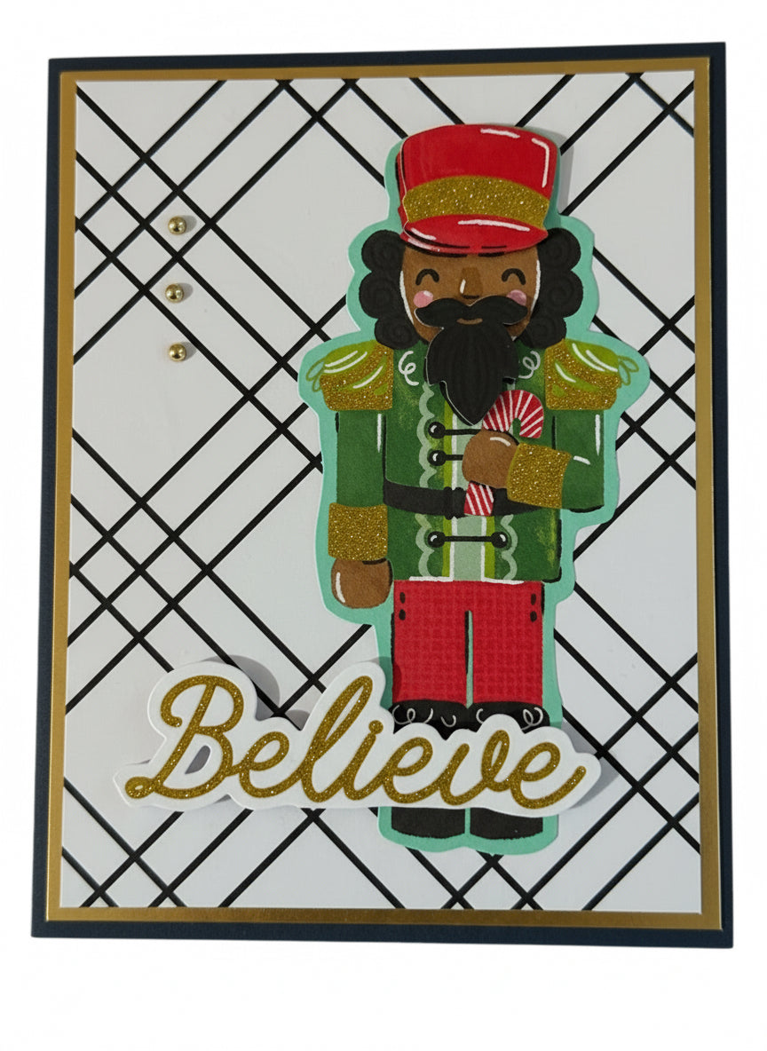 Believe Nutcracker — Handcrafted Vermont Christmas Card by Anne-Red Barn Collections