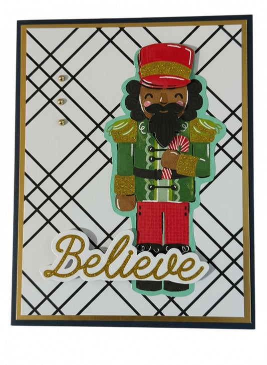 Believe Nutcracker — Handcrafted Vermont Christmas Card by Anne-Red Barn Collections