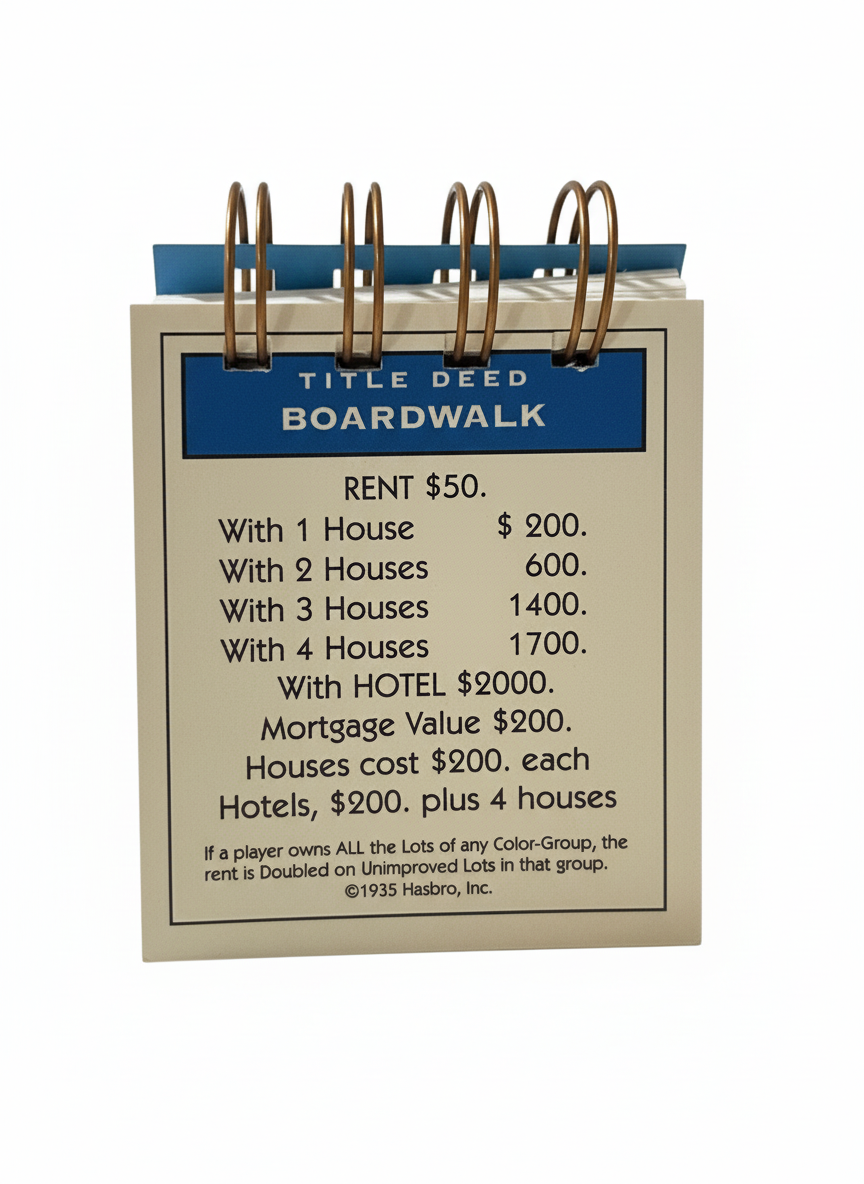 Boardwalk Monopoly Mini Journal-Red Barn Collections