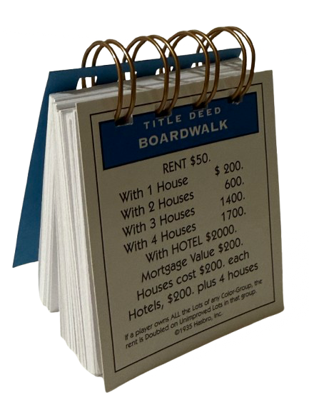 Boardwalk Monopoly Mini Journal-Red Barn Collections