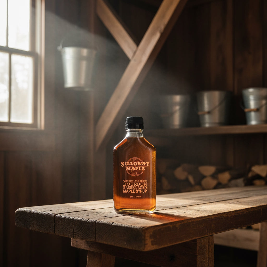 Bourbon Barrel–Aged Vermont Maple Syrup (6.8 oz)-Red Barn Collections