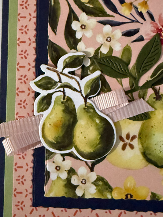 Brushed Pear Orchard Blank Handmade Card by Anne-Red Barn Collections