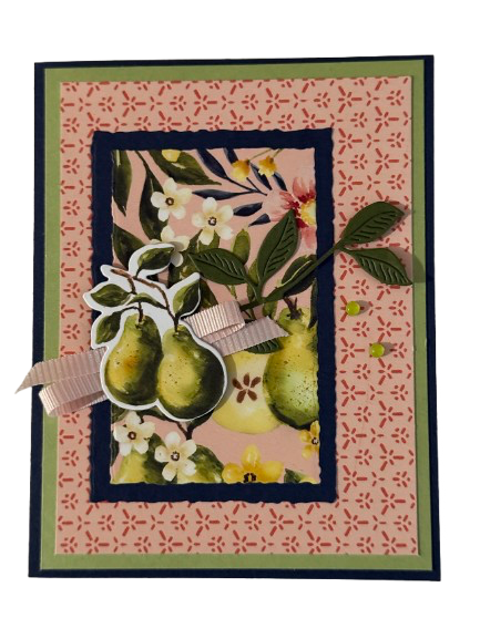 Brushed Pear Orchard Blank Handmade Card by Anne-Red Barn Collections