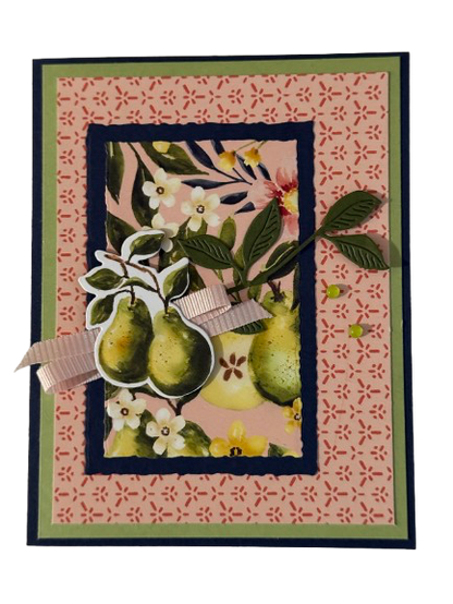Brushed Pear Orchard Blank Handmade Card by Anne-Red Barn Collections