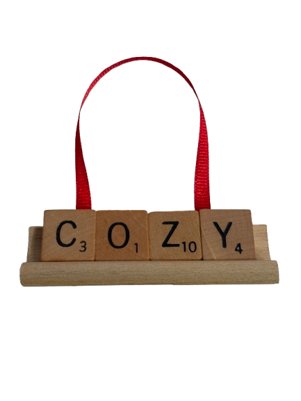 COZY Scrabble Ornament-Red Barn Collections