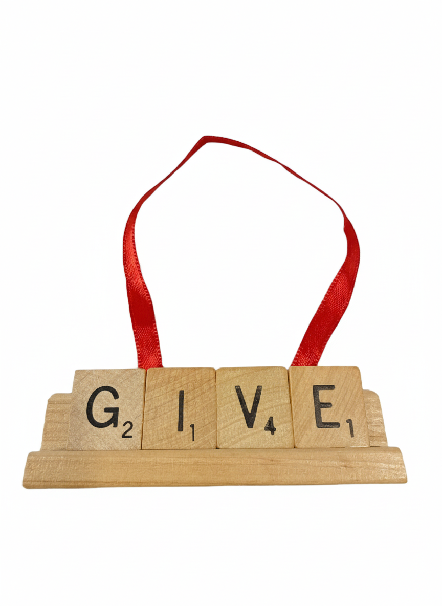 GIVE Scrabble Ornament-Red Barn Collections