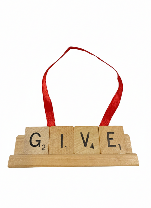 GIVE Scrabble Ornament-Red Barn Collections