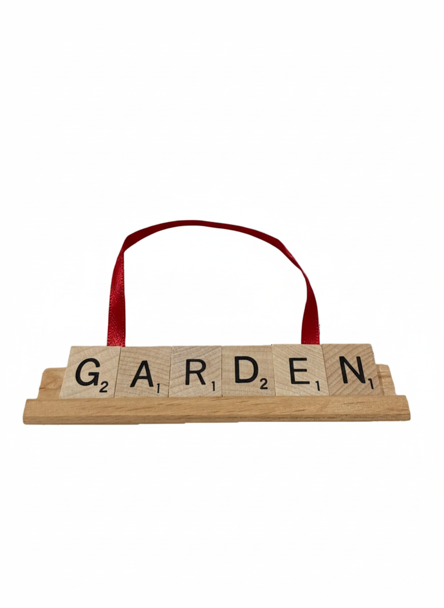 GARDEN Scrabble Ornament-Red Barn Collections