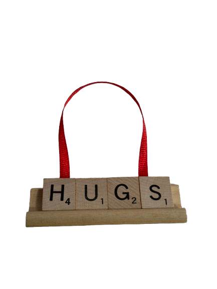 HUGS Scrabble Ornament-Red Barn Collections