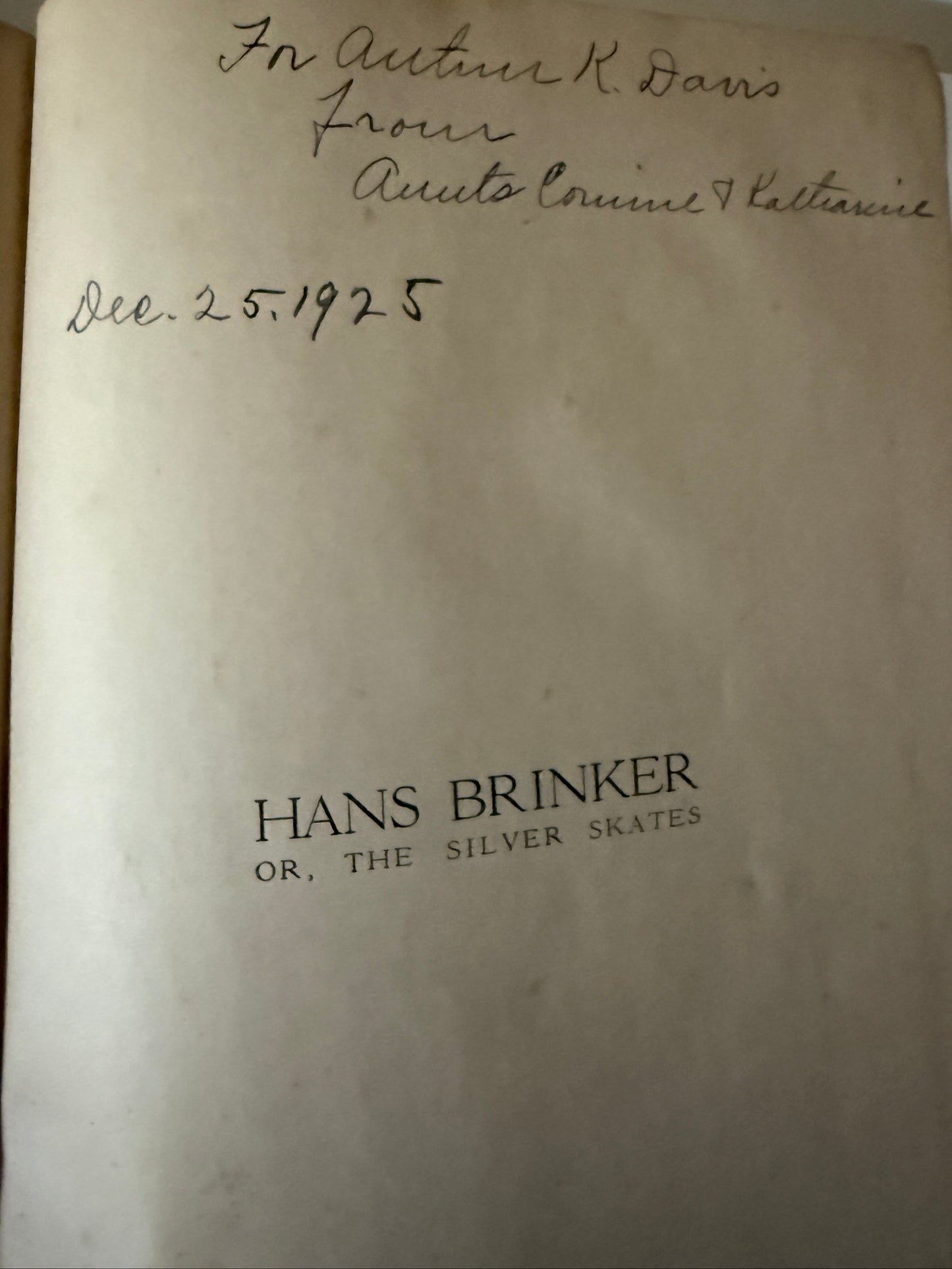 Hans Brinker or the Silver Skates - 1925-Red Barn Collections