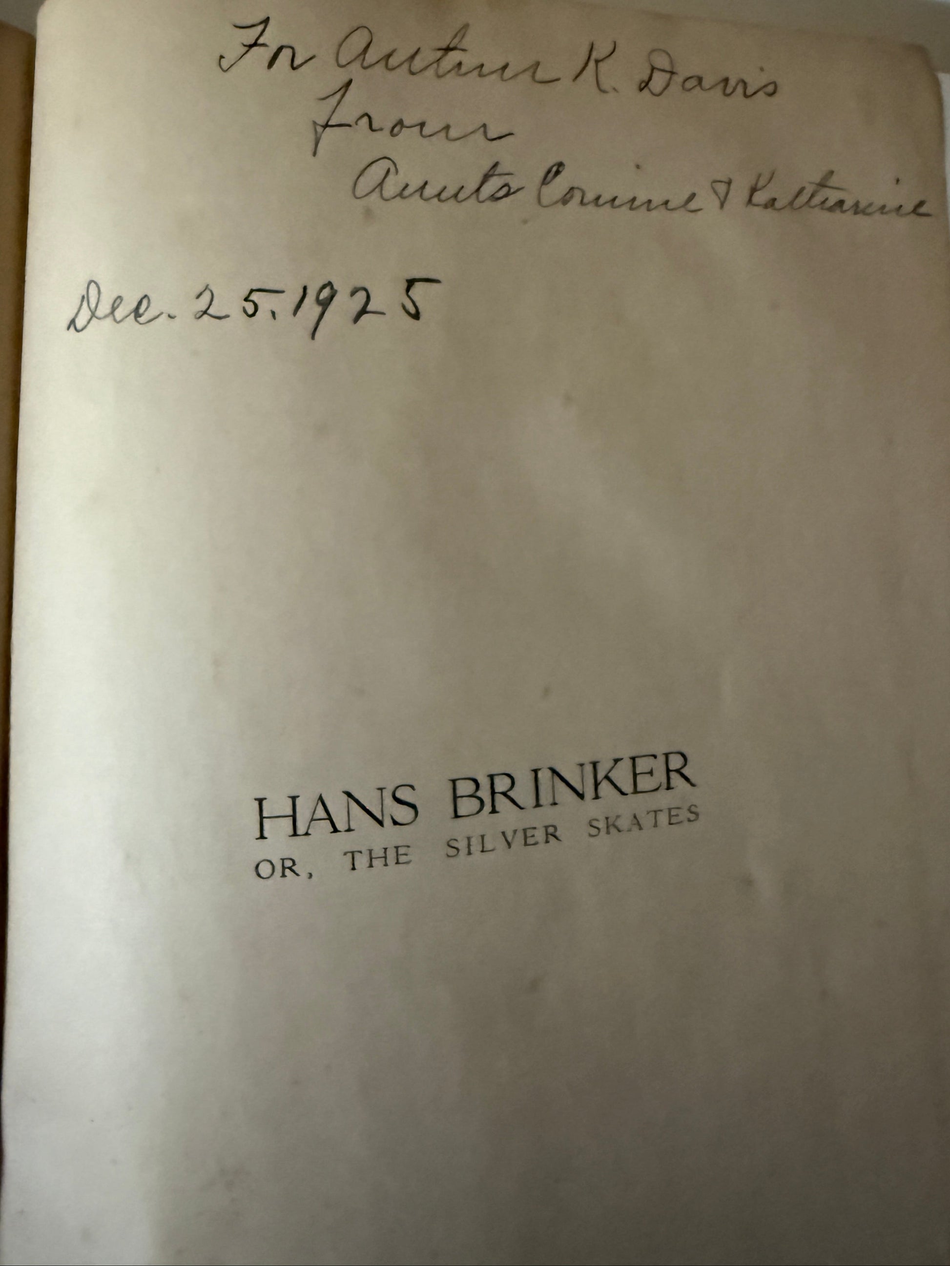 Hans Brinker or the Silver Skates - 1925-Red Barn Collections
