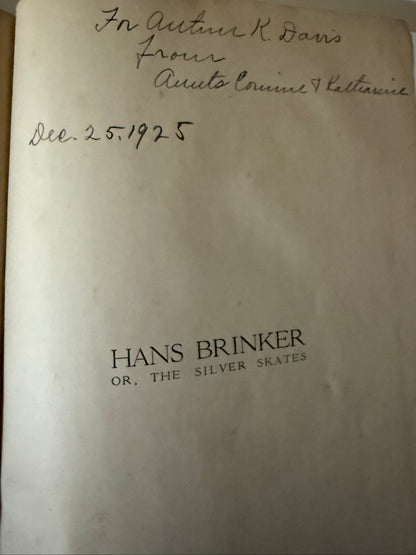 Hans Brinker or the Silver Skates - 1925-Red Barn Collections