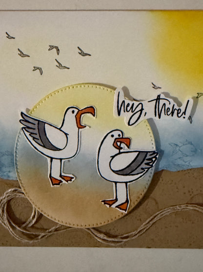 Hey There Seagulls - Handmade Card by Anne-Red Barn Collections