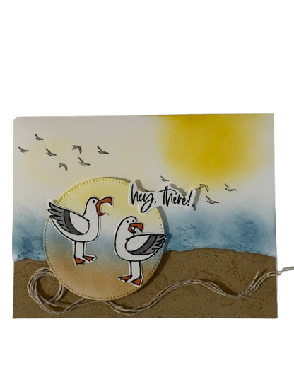 Hey There Seagulls - Handmade Card by Anne-Red Barn Collections