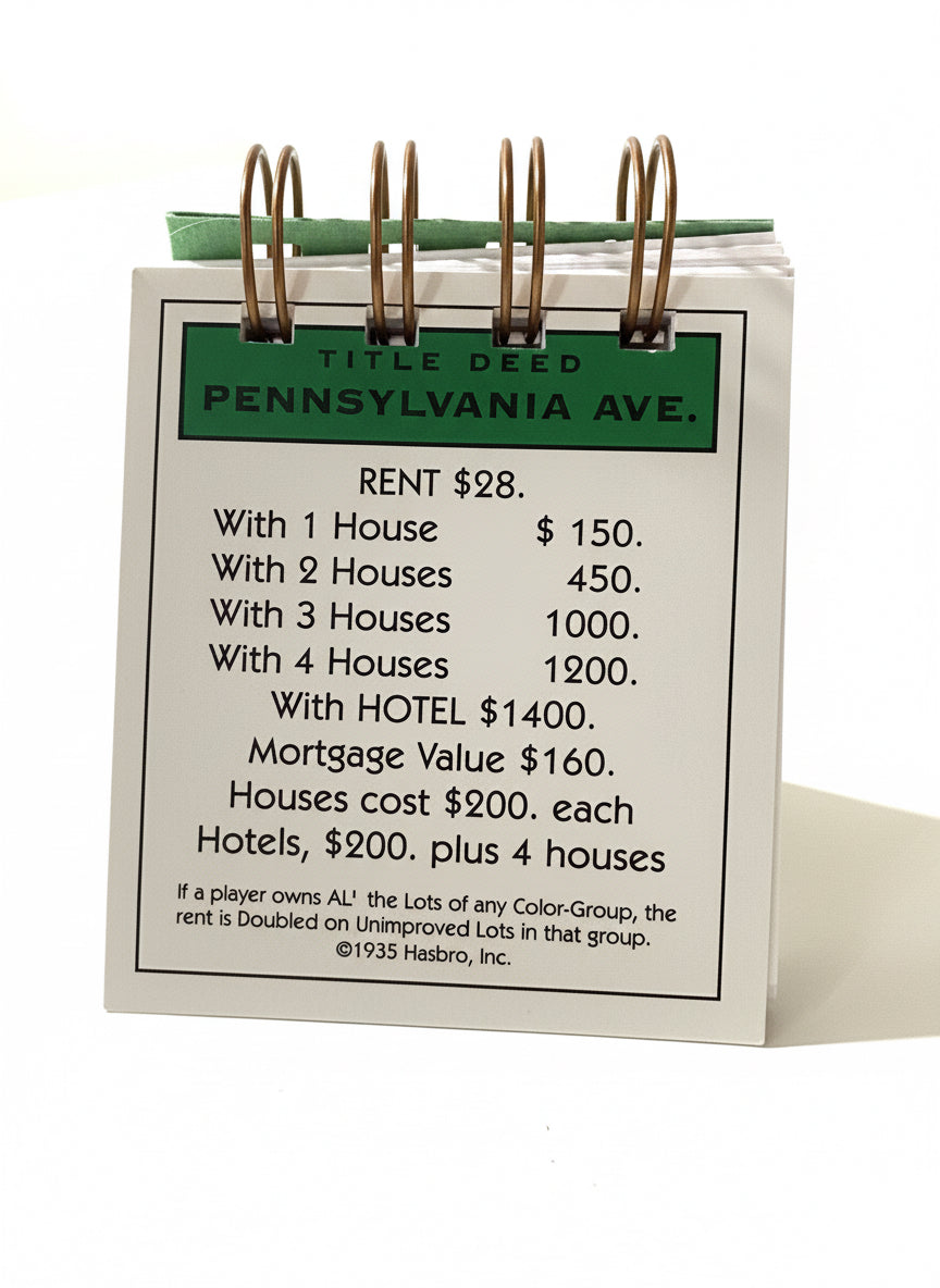 Pennsylvania Avenue Monopoly Mini Journal-Red Barn Collections