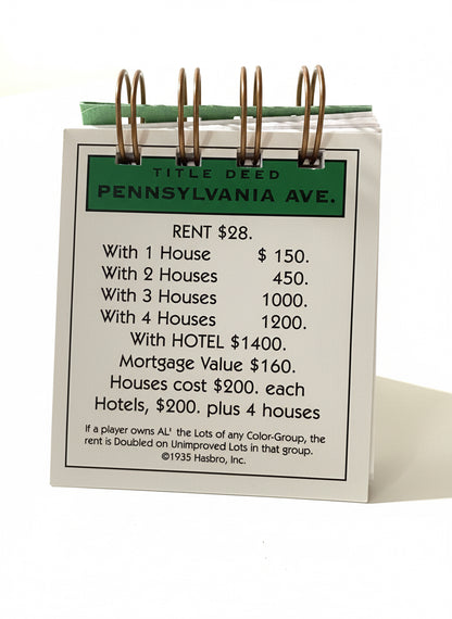 Pennsylvania Avenue Monopoly Mini Journal-Red Barn Collections