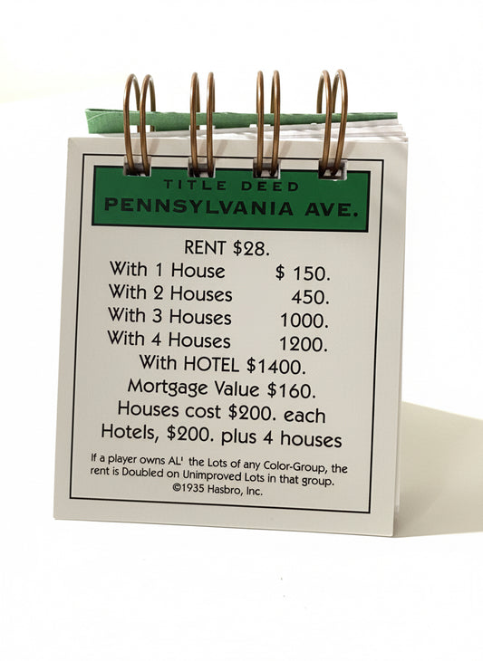 Pennsylvania Avenue Monopoly Mini Journal-Red Barn Collections