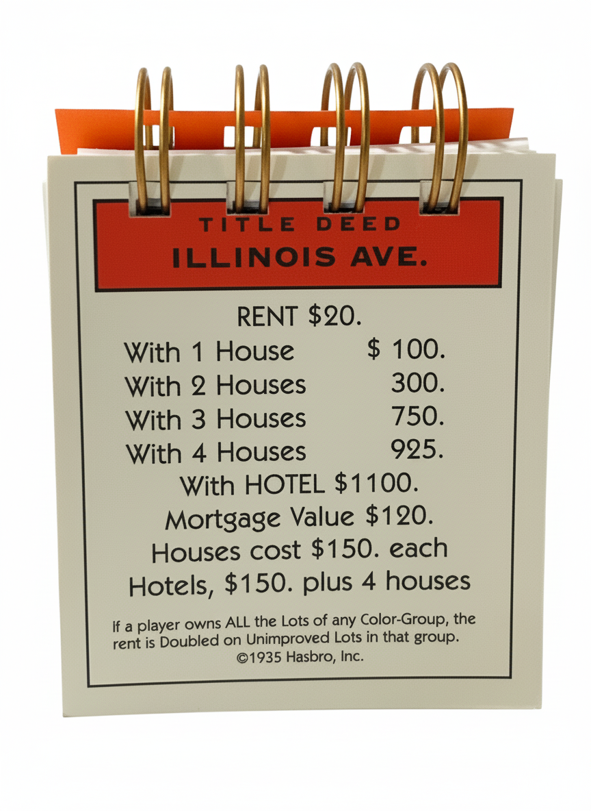 Illinois Ave Monopoly Mini Journal-Red Barn Collections