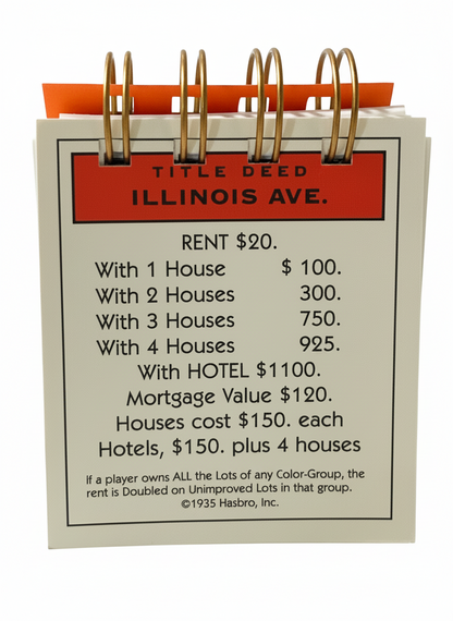 Illinois Ave Monopoly Mini Journal-Red Barn Collections