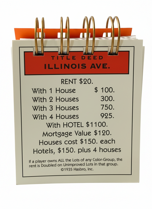 Illinois Ave Monopoly Mini Journal-Red Barn Collections