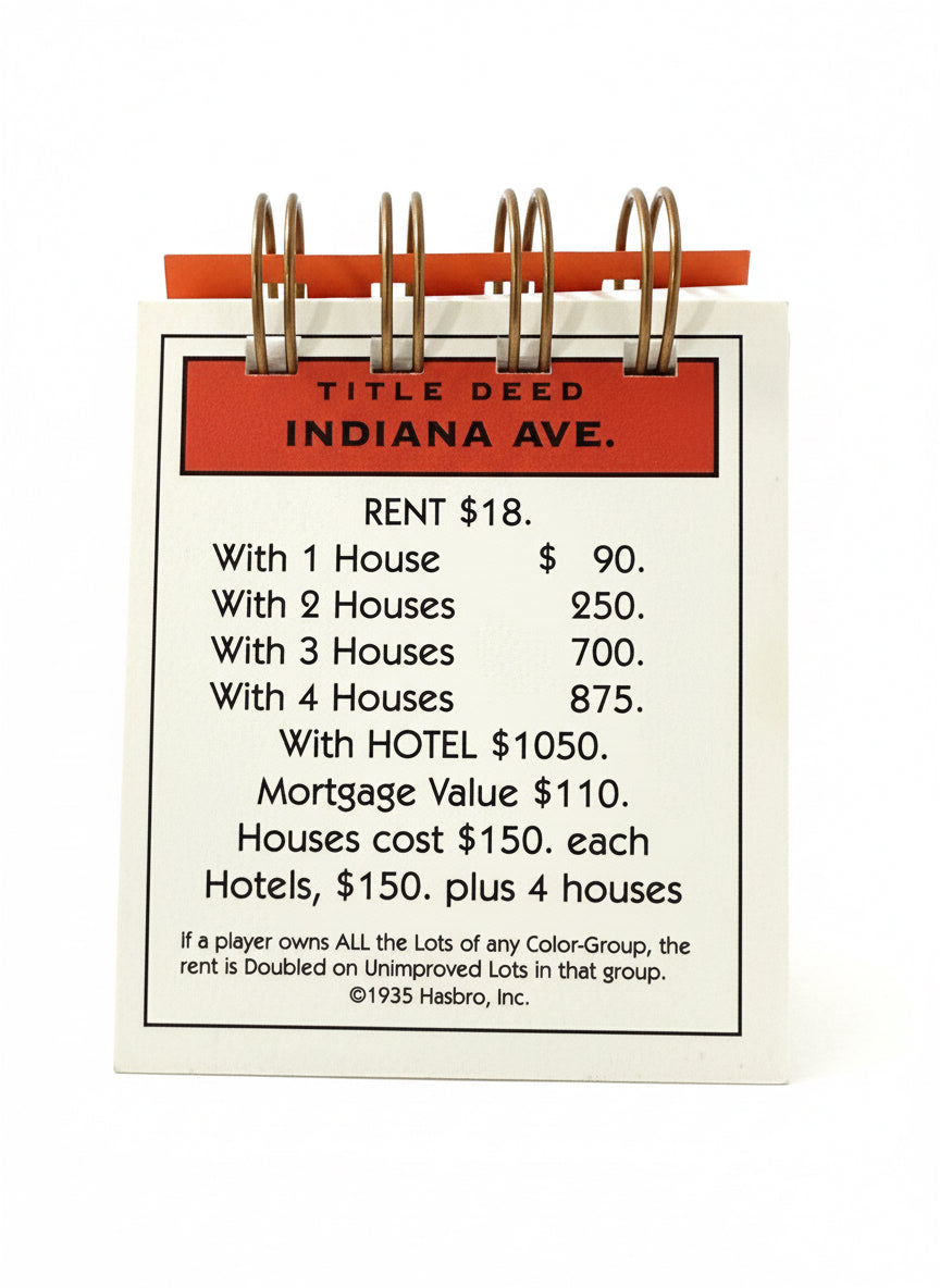 Indiana Avenue Monopoly Mini Journal-Red Barn Collections