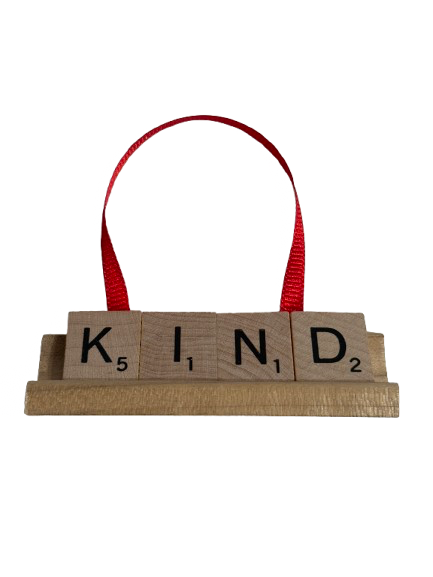 KIND Scrabble Ornament-Red Barn Collections