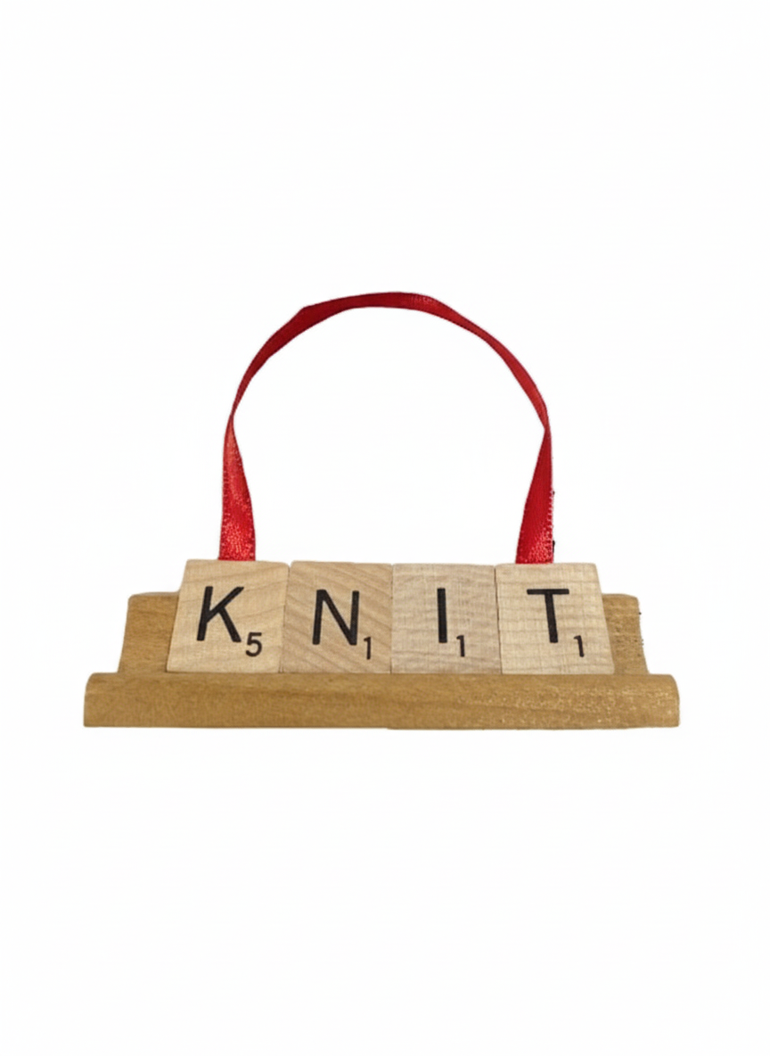 KNIT Scrabble Ornament-Red Barn Collections