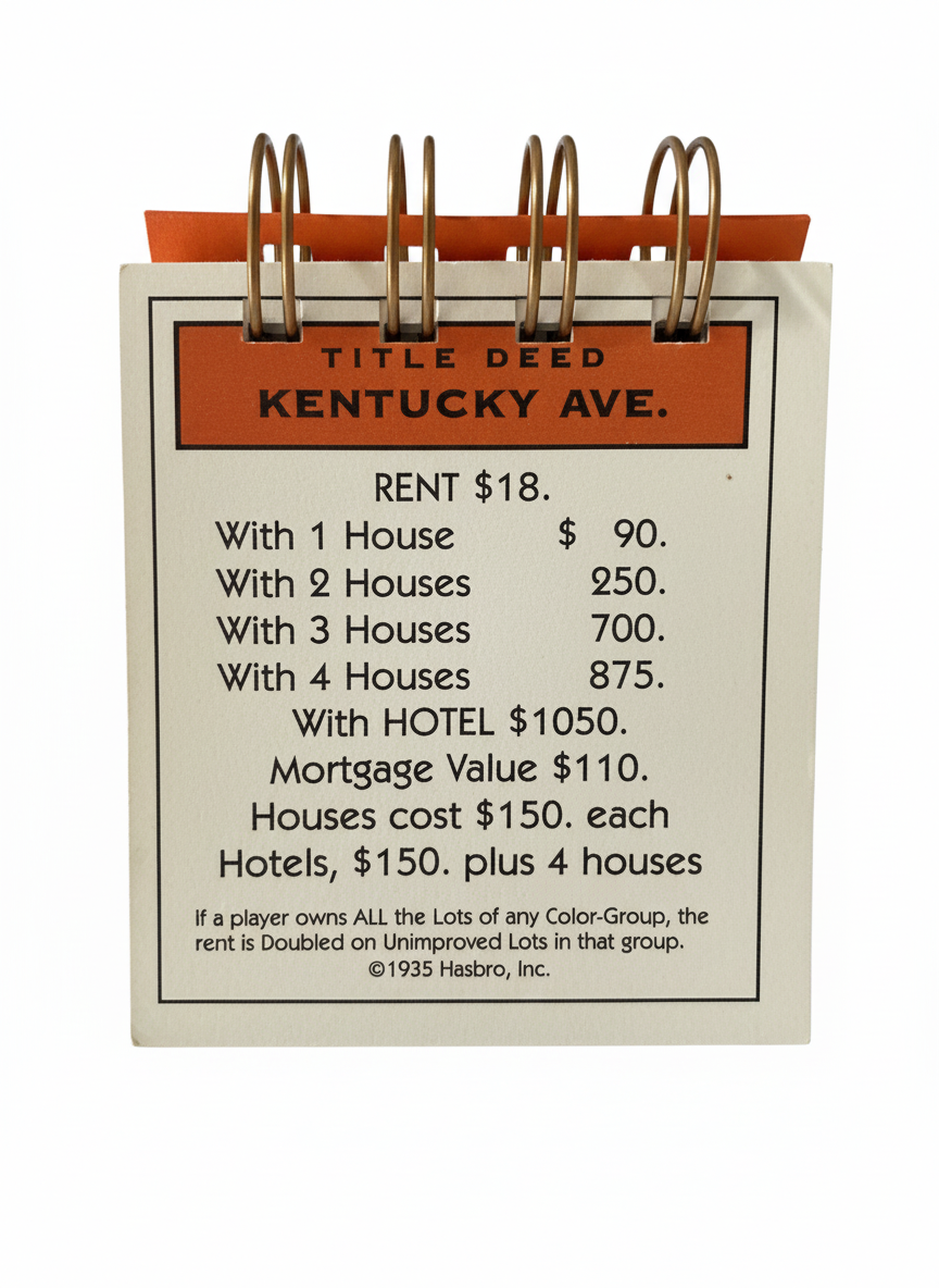 Kentucky Avenue Monopoly Mini Journal-Red Barn Collections
