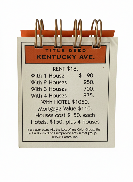 Kentucky Avenue Monopoly Mini Journal-Red Barn Collections